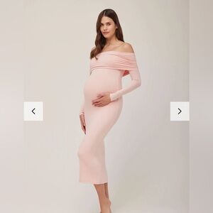 Bumpsuit The Alison Maternity Long Sleeve Dusty Pink Dress
